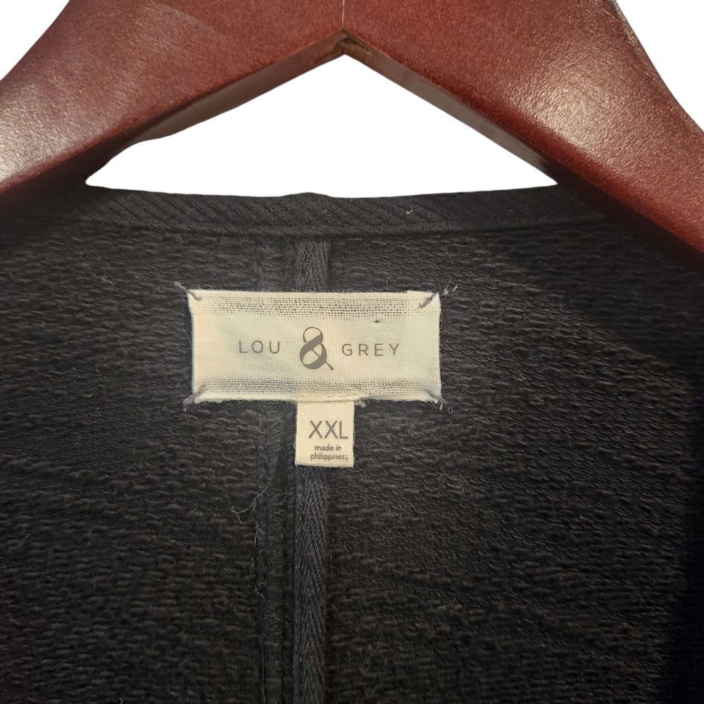 Lou & Grey Moto Zip Up Sweater Jacket XXL Women's Black White - Picture 5 of 6